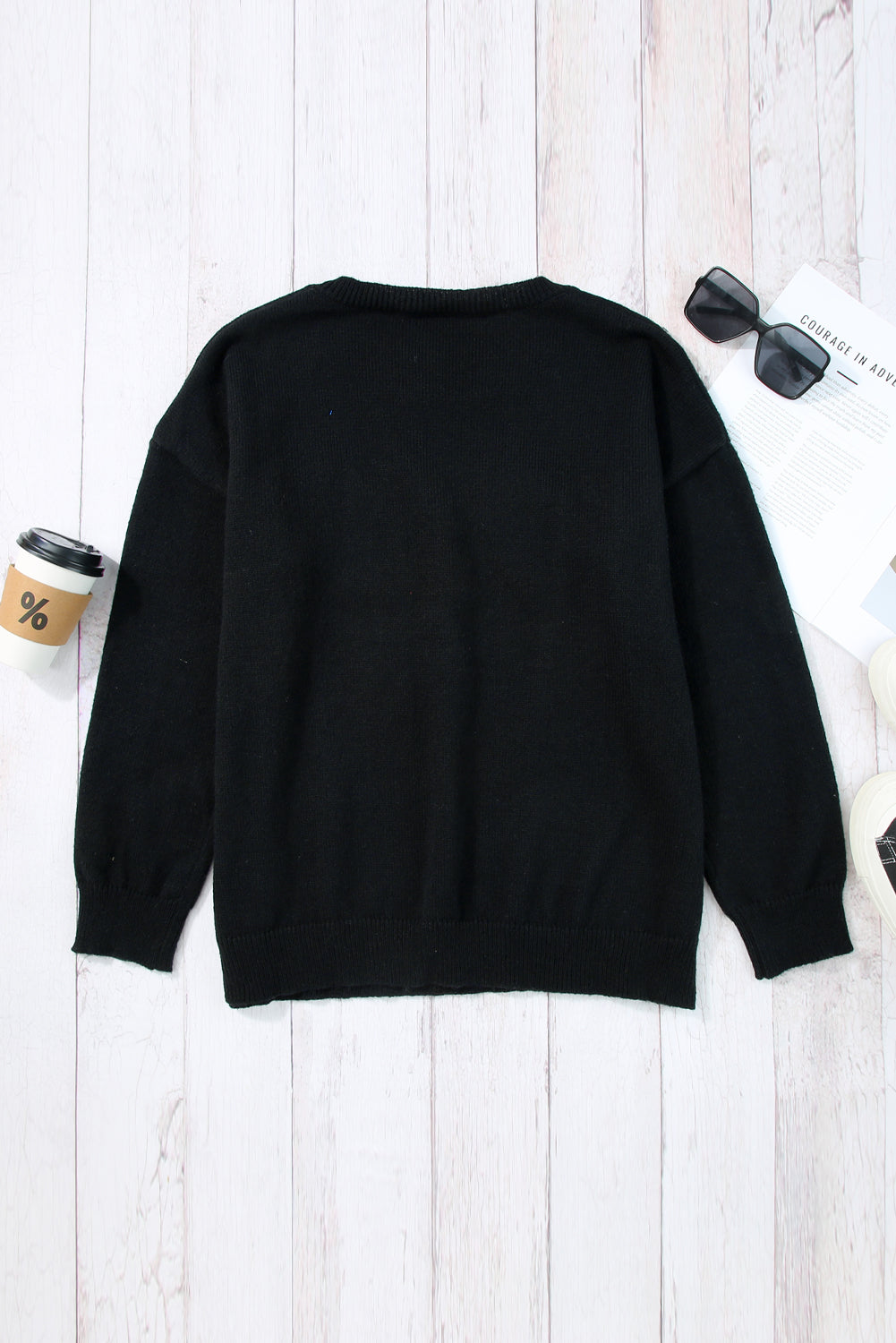 White Holly Jolly Round Neck Casual Sweater