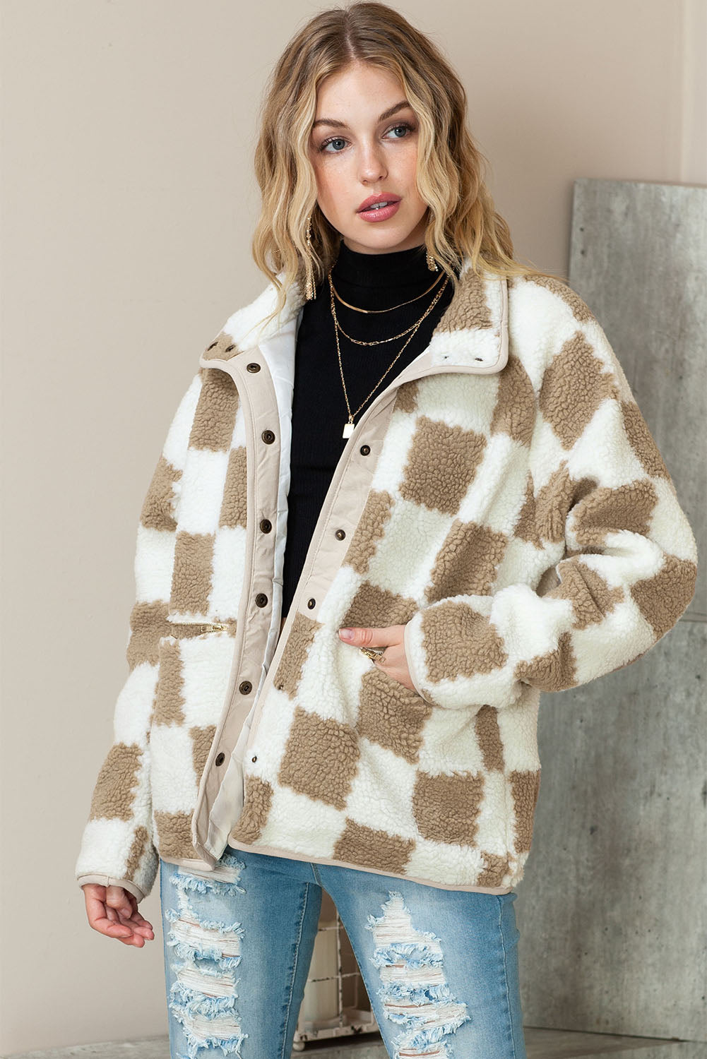 Bliss™ Checked Sherpa Jacket