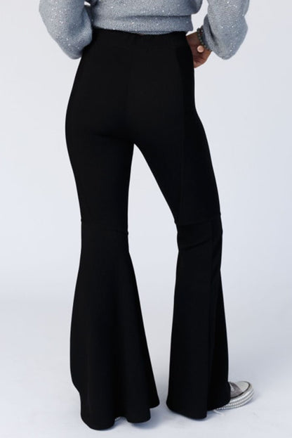 High Waist Raven Wing Flare Leg Pants