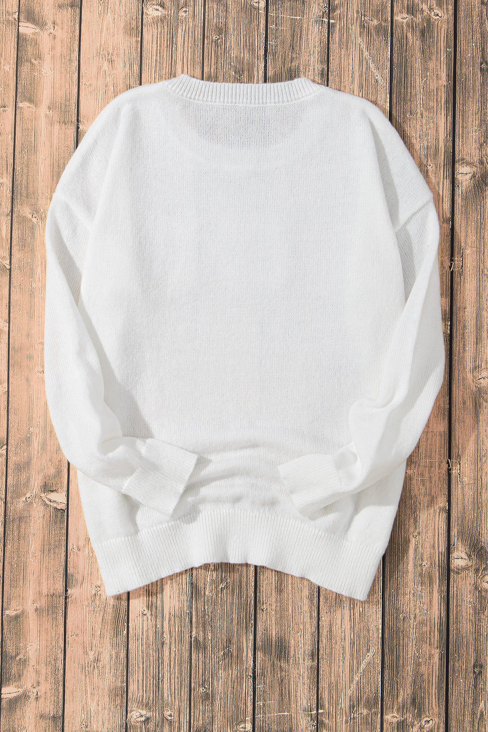 White Holly Jolly Round Neck Casual Sweater