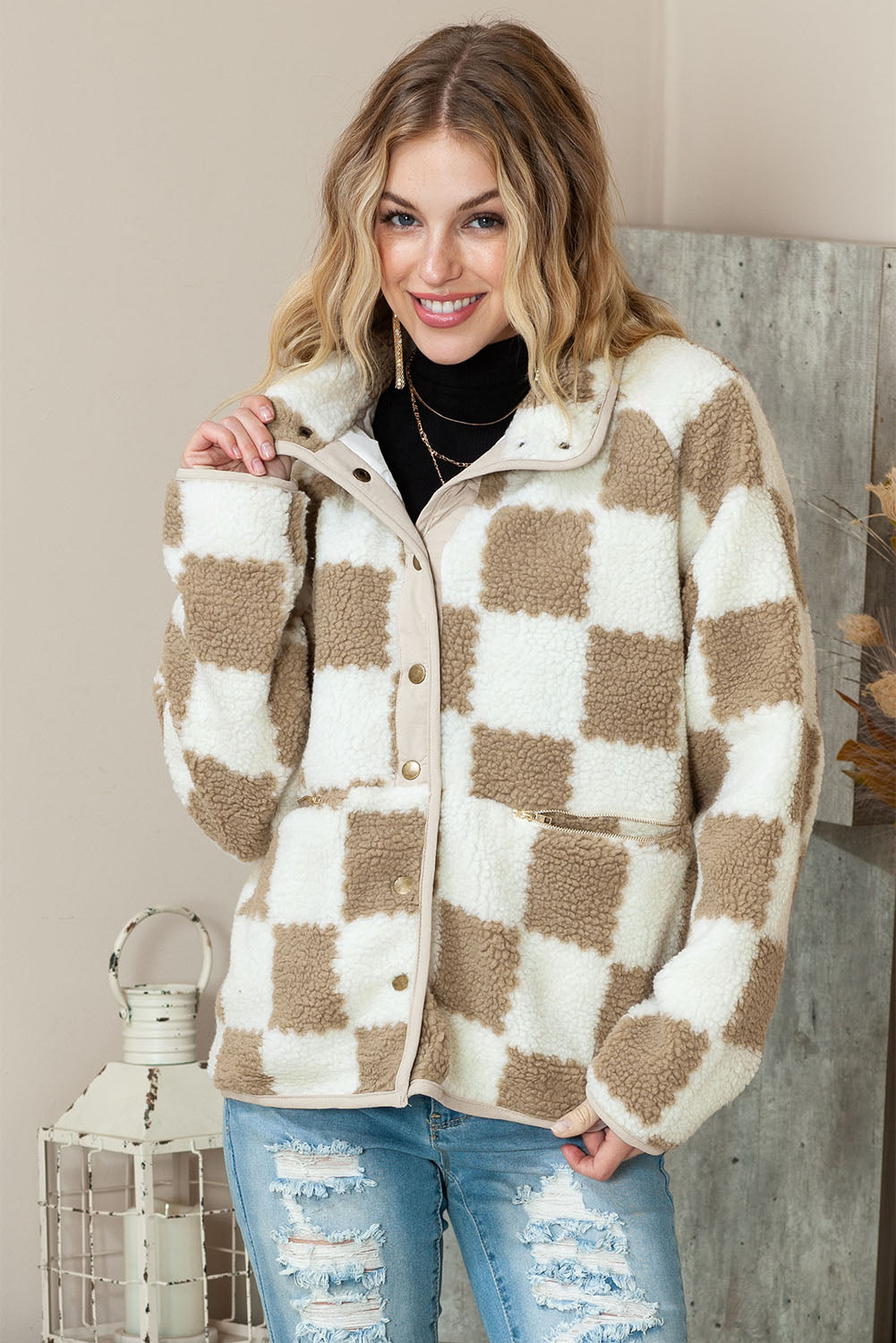 Bliss™ Checked Sherpa Jacket