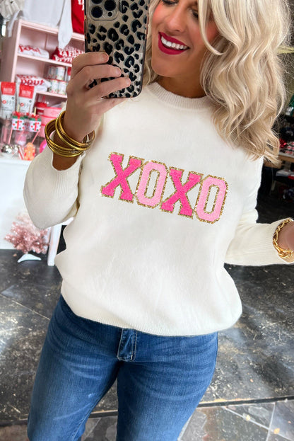 White Holly Jolly Round Neck Casual Sweater