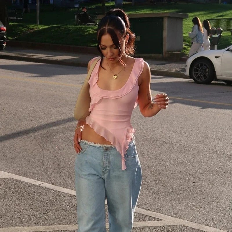 Cotten Candy Drip Crop Top