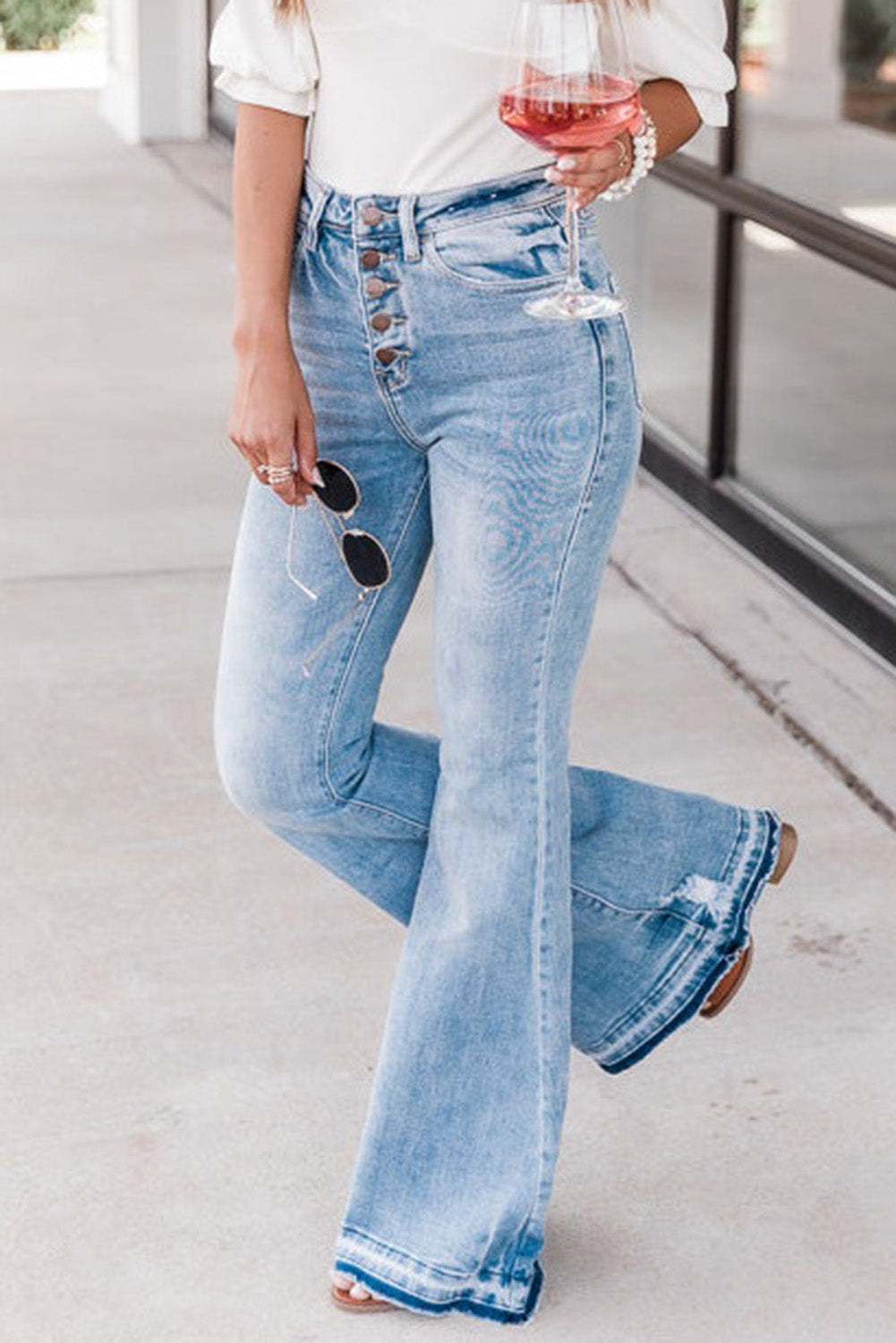 Bliss™ High Waisted Bell Bottom Jeans